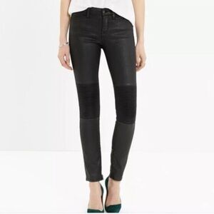 Madewell | Racetrack Black Moto Skinny Jeans